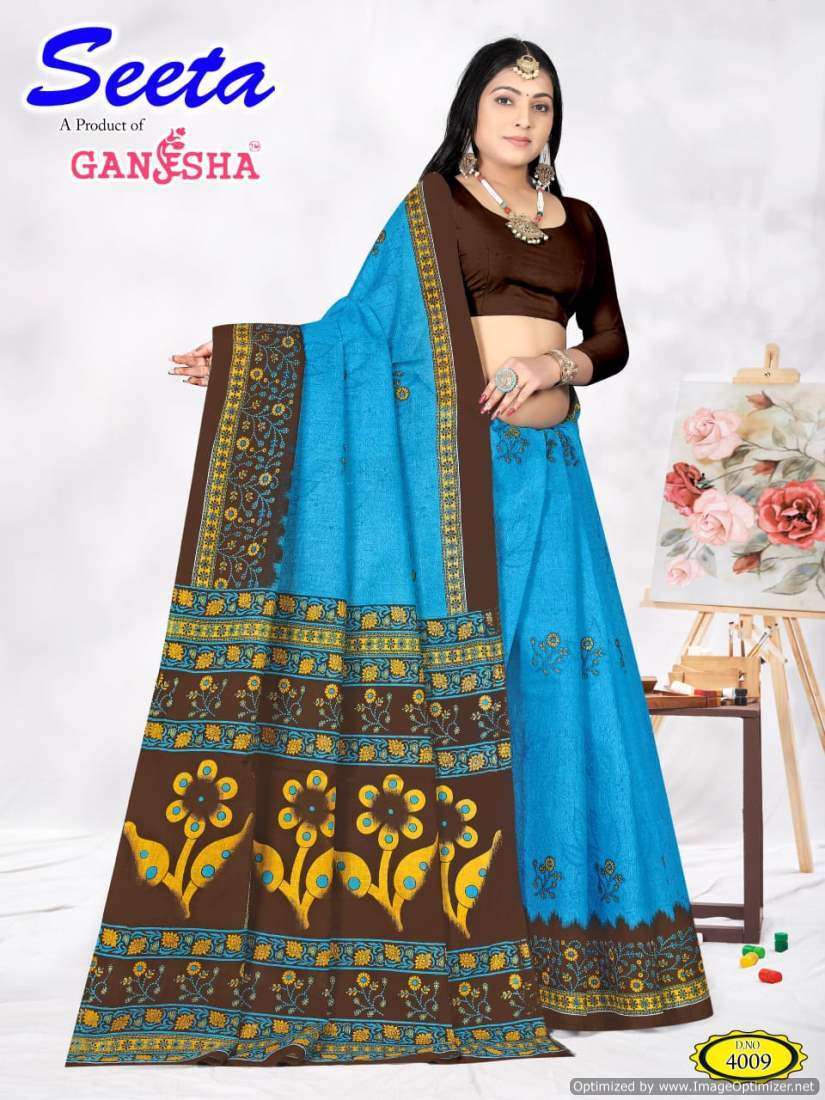 Ganesha Seeta Vol-4 – Cotton  Printed sarees wholesale