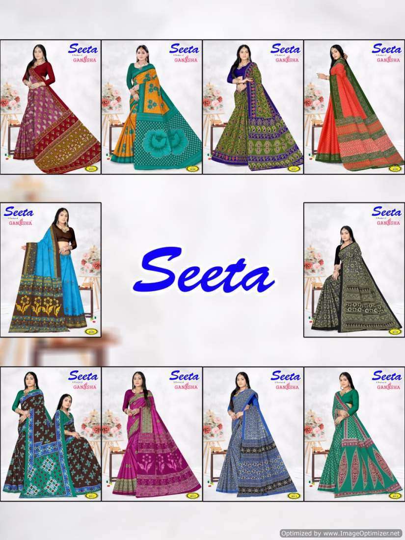 Ganesha Seeta Vol-4 – Cotton  Printed sarees wholesale