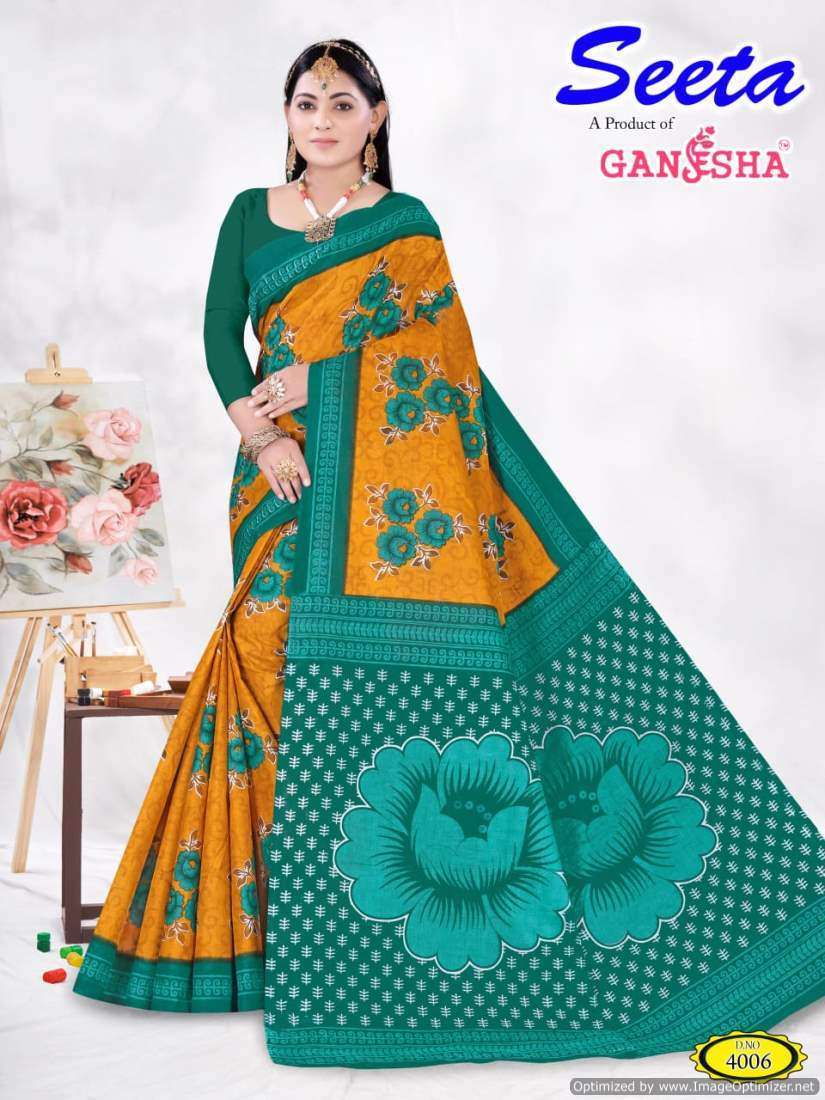 Ganesha Seeta Vol-4 – Cotton  Printed sarees wholesale