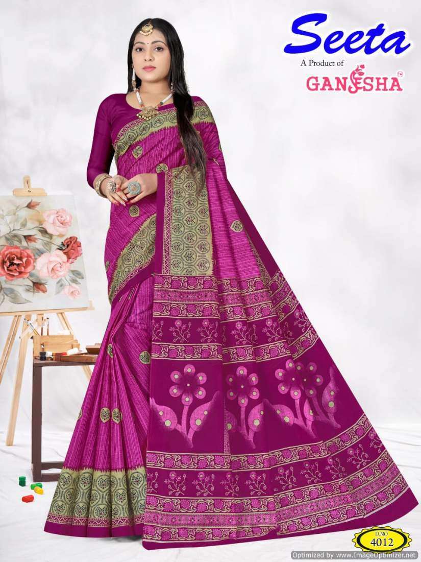Ganesha Seeta Vol-4 – Cotton  Printed sarees wholesale