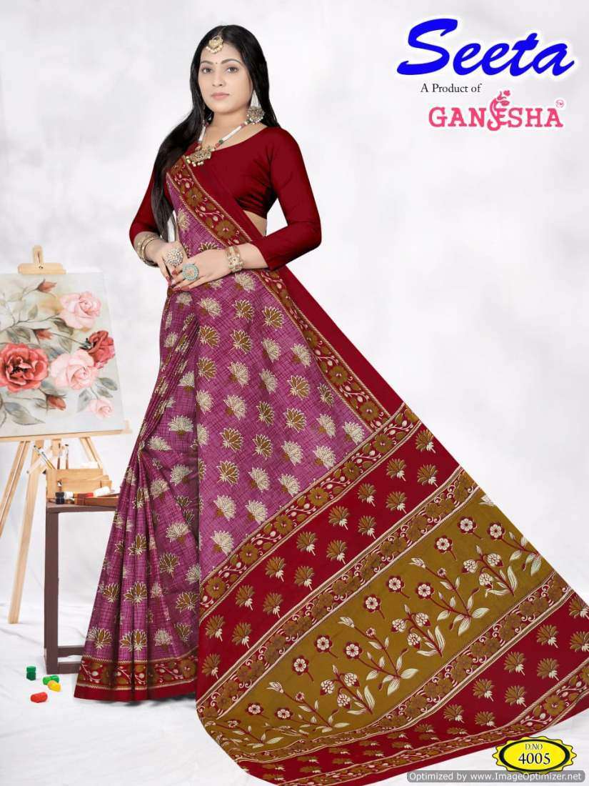 Ganesha Seeta Vol-4 – Cotton  Printed sarees wholesale