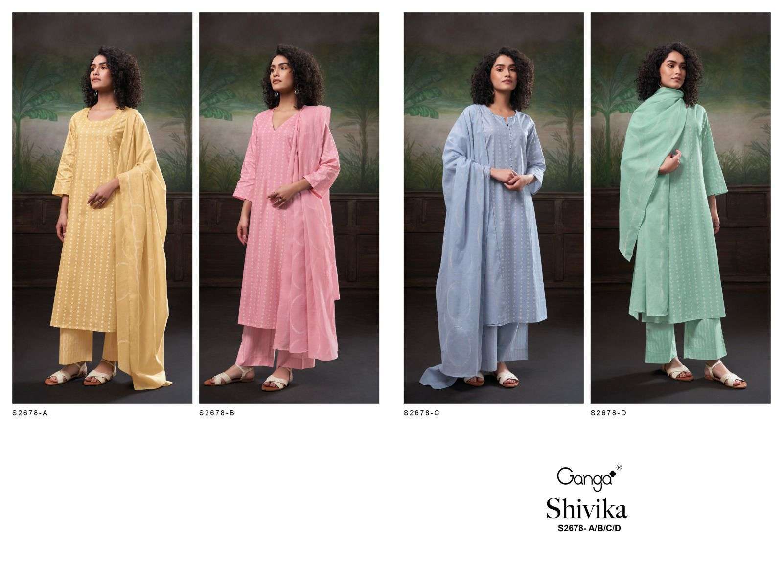 Ganga SHIVIKA 2678 Georgette dress materials wholesale.