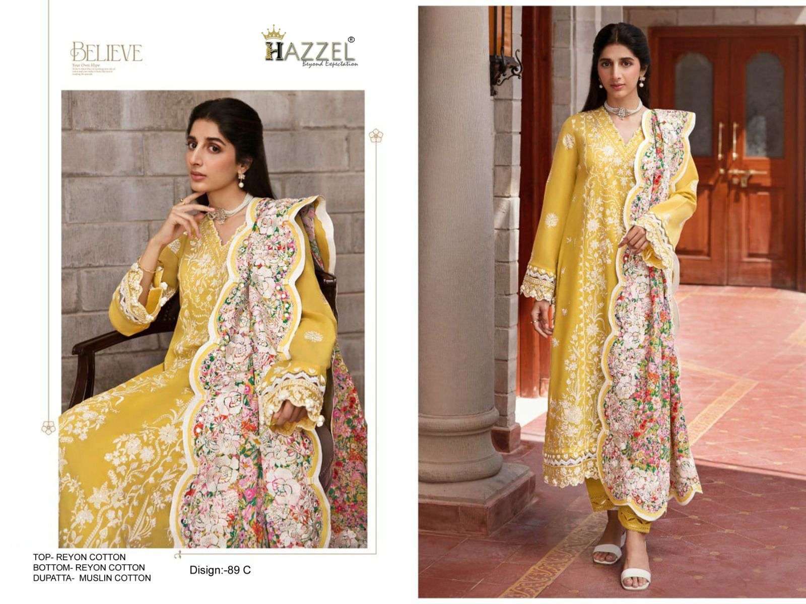 Hazzel 089 A To D Rayon Silk Salwar Suits