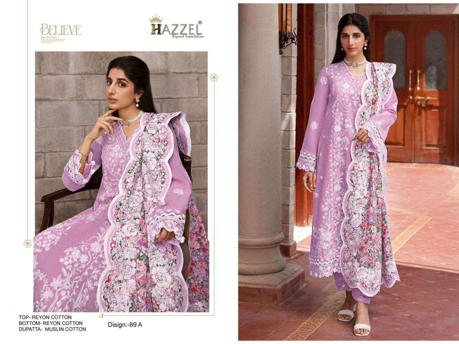 Hazzel 089 A To D Rayon Silk Salwar Suits