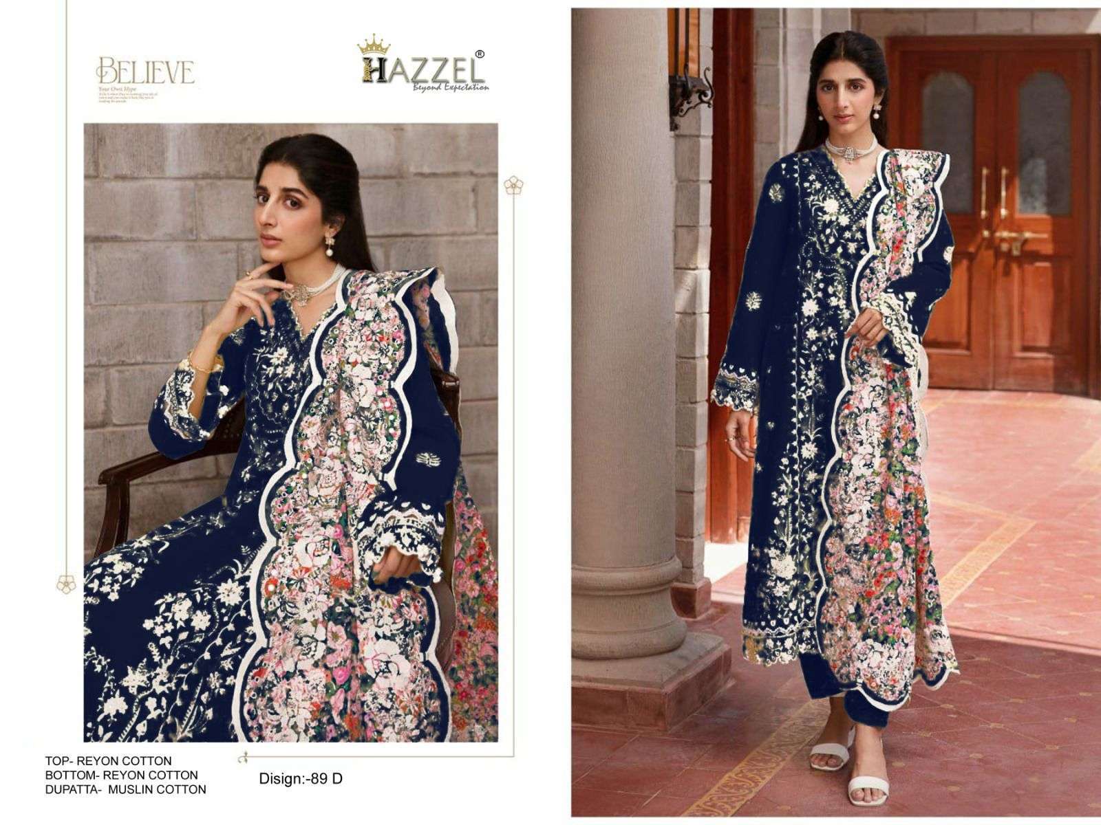 Hazzel 089 A To D Rayon Silk Salwar Suits