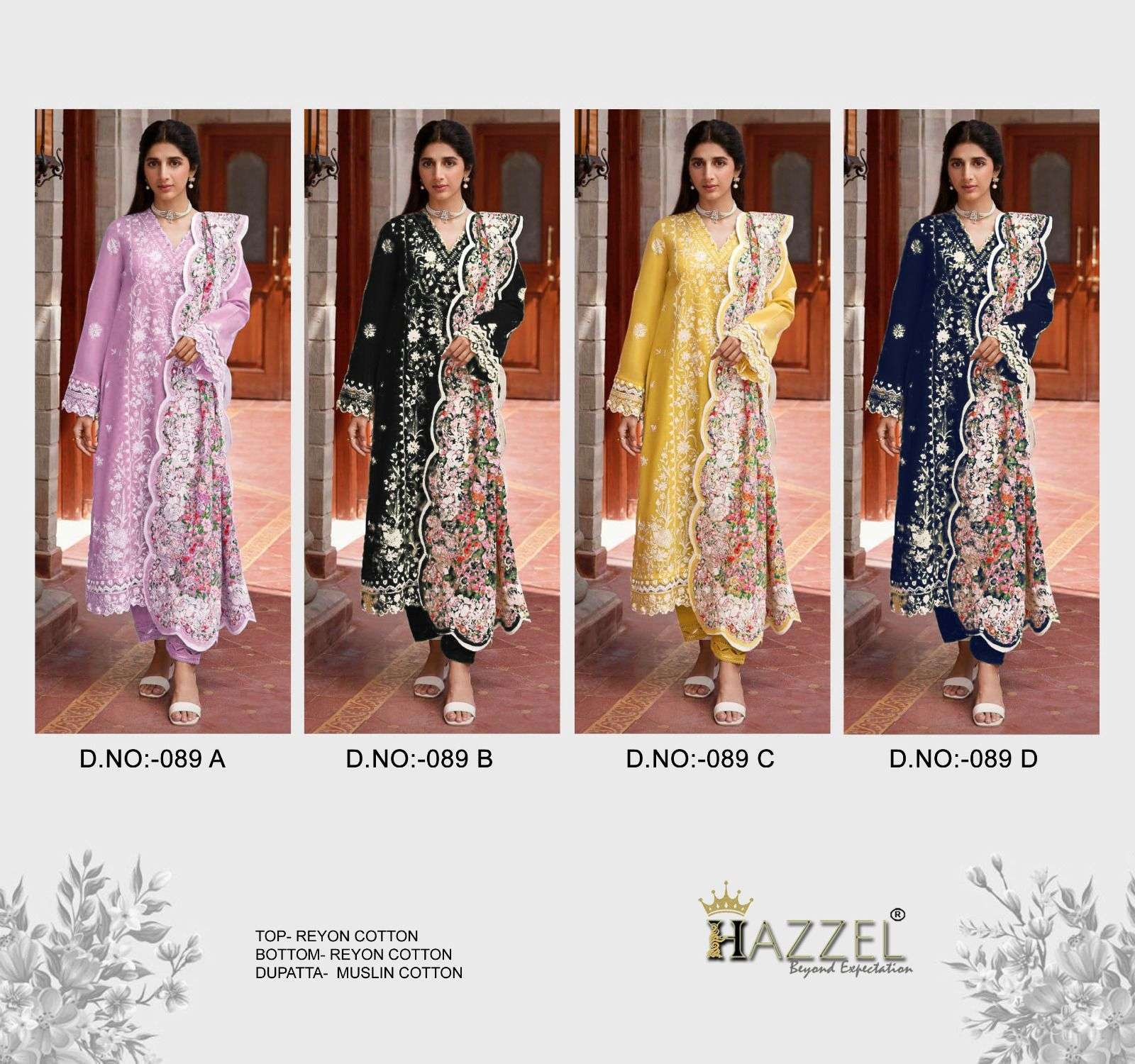Hazzel 089 A To D Rayon Silk Salwar Suits