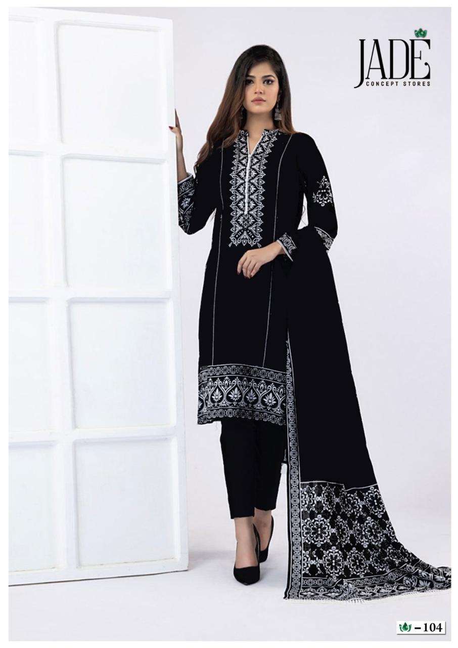 Jade Bin Saeed Black And White Lawn Cotton Ethnic dress materials