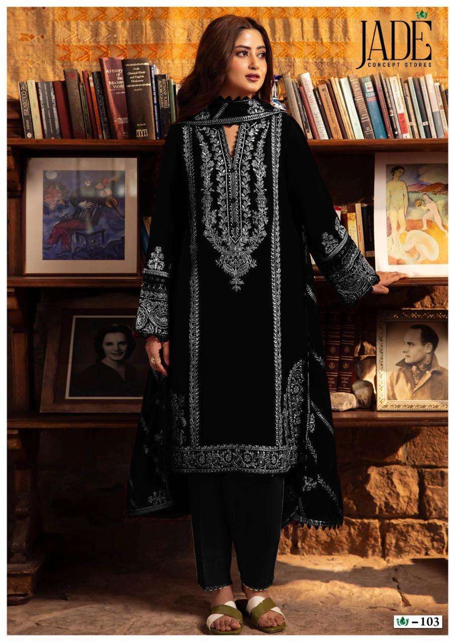 Jade Bin Saeed Black And White Lawn Cotton Ethnic dress materials