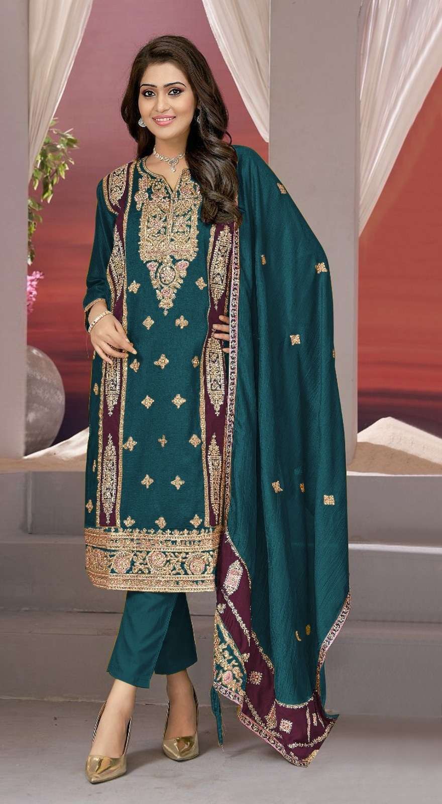 Kb Super Hit 172 Designer Embroidery Surat Embroidered Salwar Kameez Wholesale
