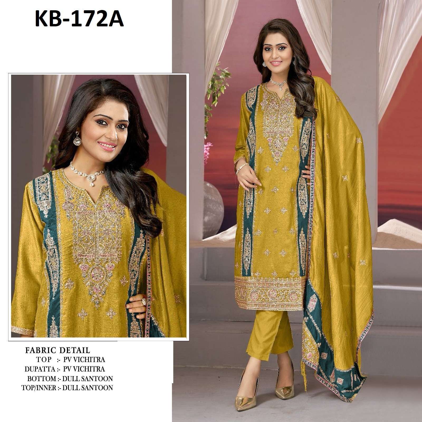 Kb Super Hit 172 Designer Embroidery Surat Embroidered Salwar Kameez Wholesale