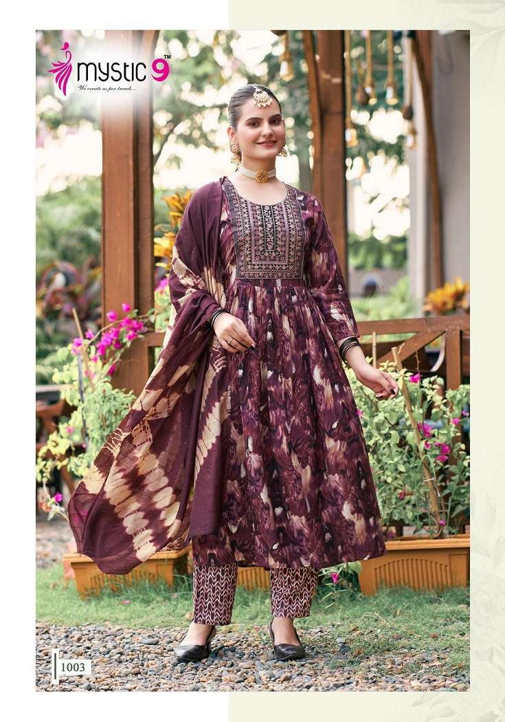 Mystic9 Shanaya Vol-1 – Umbrella Cut urti fabrics in Ahmedabad