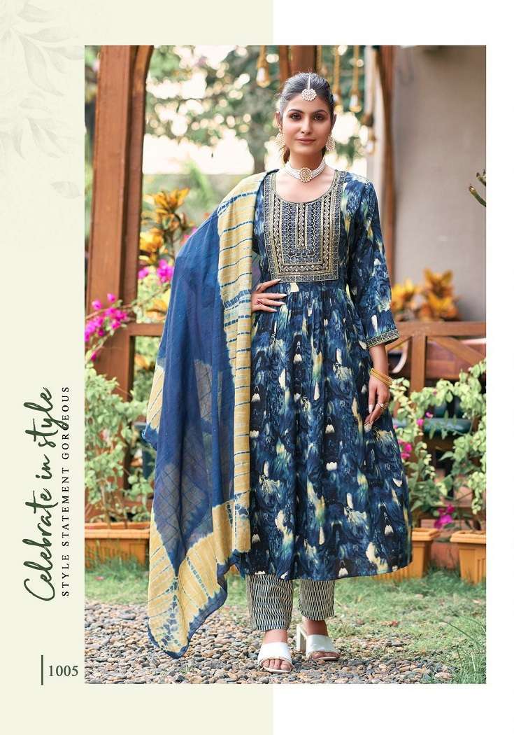 Mystic9 Shanaya Vol-1 – Umbrella Cut urti fabrics in Ahmedabad