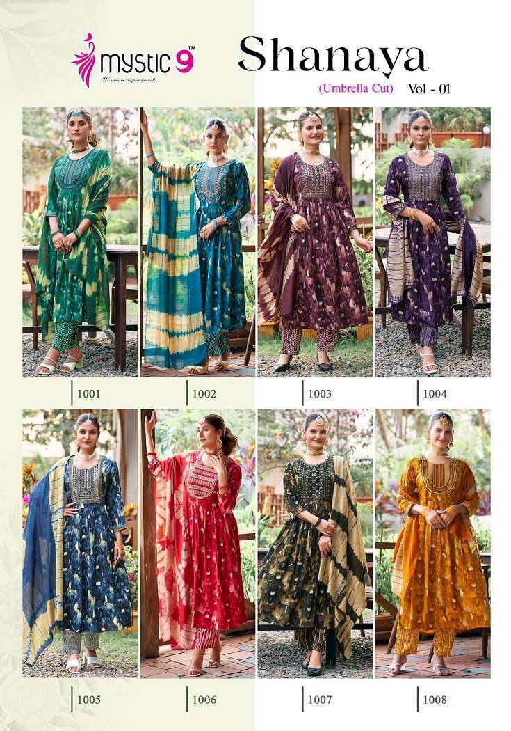 Mystic9 Shanaya Vol-1 – Umbrella Cut urti fabrics in Ahmedabad
