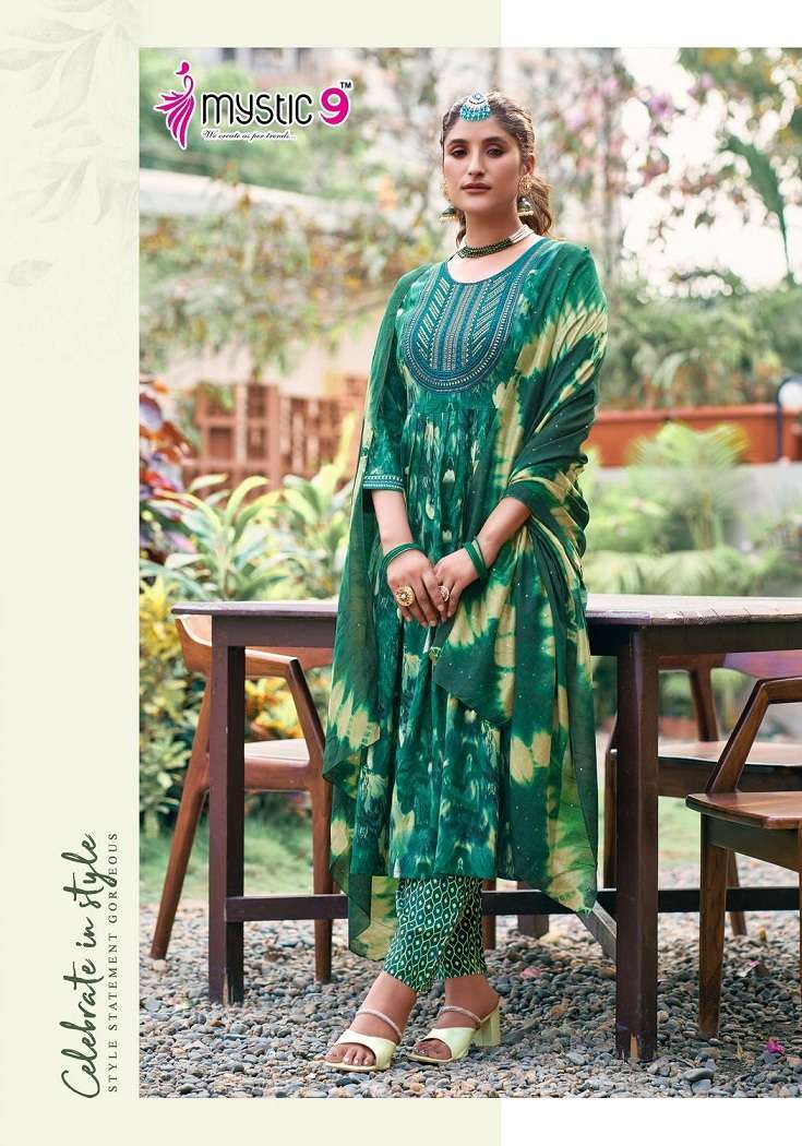 Mystic9 Shanaya Vol-1 – Umbrella Cut urti fabrics in Ahmedabad