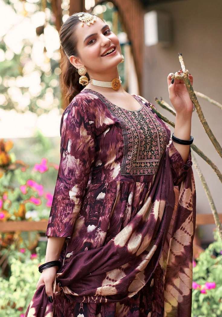 Mystic9 Shanaya Vol-1 – Umbrella Cut urti fabrics in Ahmedabad