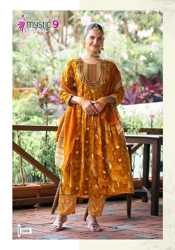 Mystic9 Shanaya Vol-1 – Umbrella Cut urti fabrics in Ahmedabad