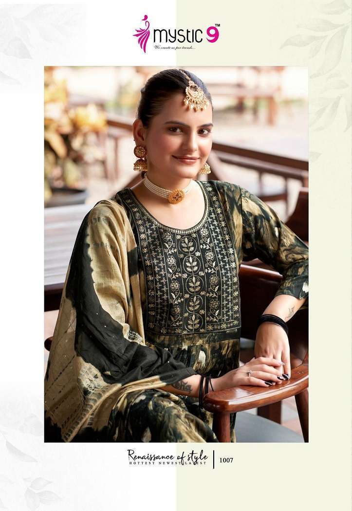 Mystic9 Shanaya Vol-1 – Umbrella Cut urti fabrics in Ahmedabad