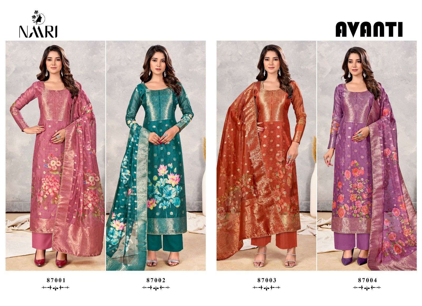 Naari Avanti Organza Jacquard Wholesale Party Wear Salwar Kameez in Kolkata