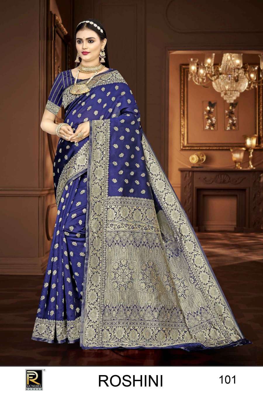 Ronisha Roshini Banarasi Silk Embroidered sarees wholesale