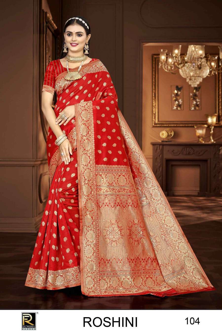 Ronisha Roshini Banarasi Silk Embroidered sarees wholesale