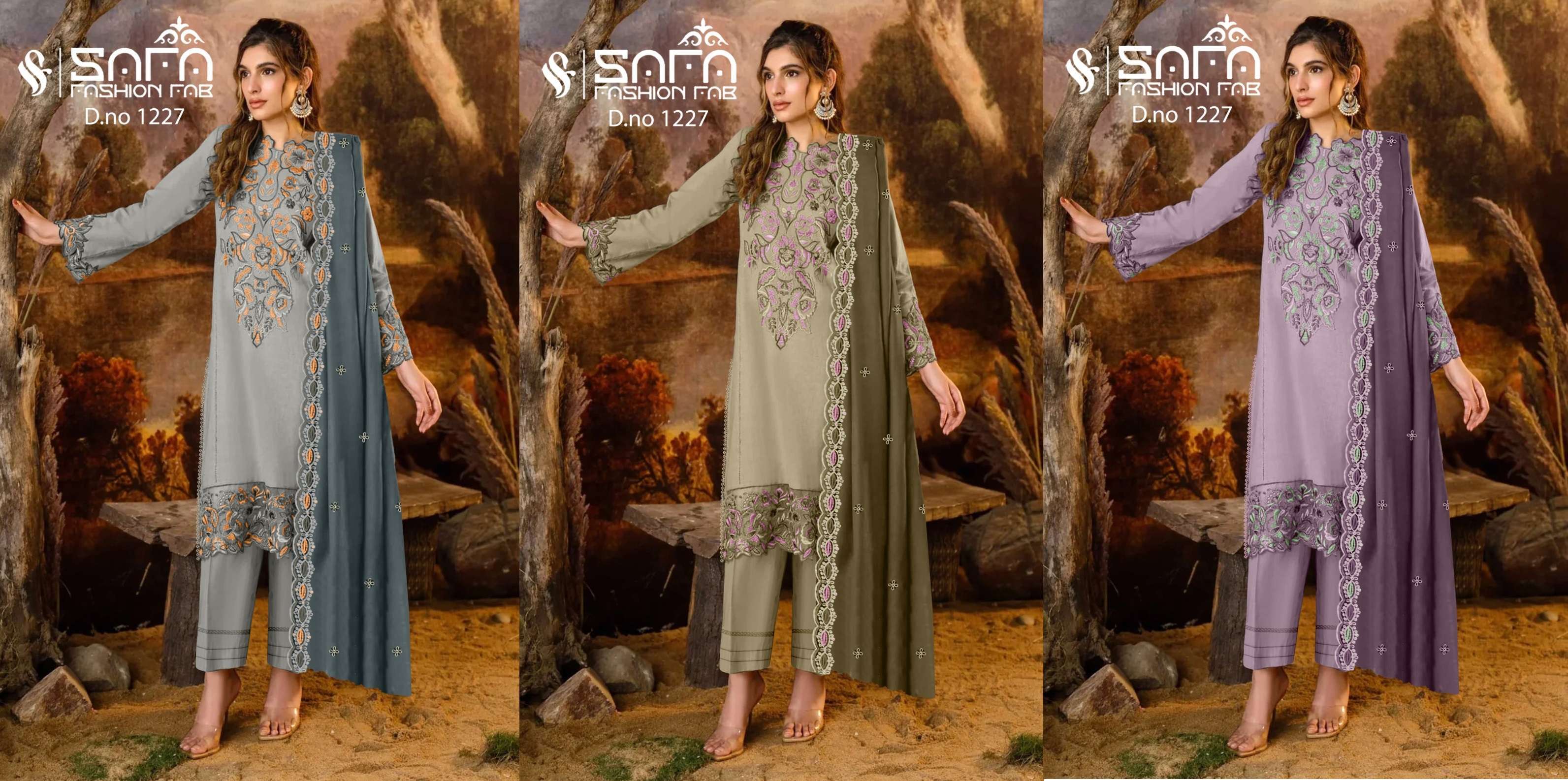 Safa Fashion Fab 1227 Georgette Surat textile market salwar kameez