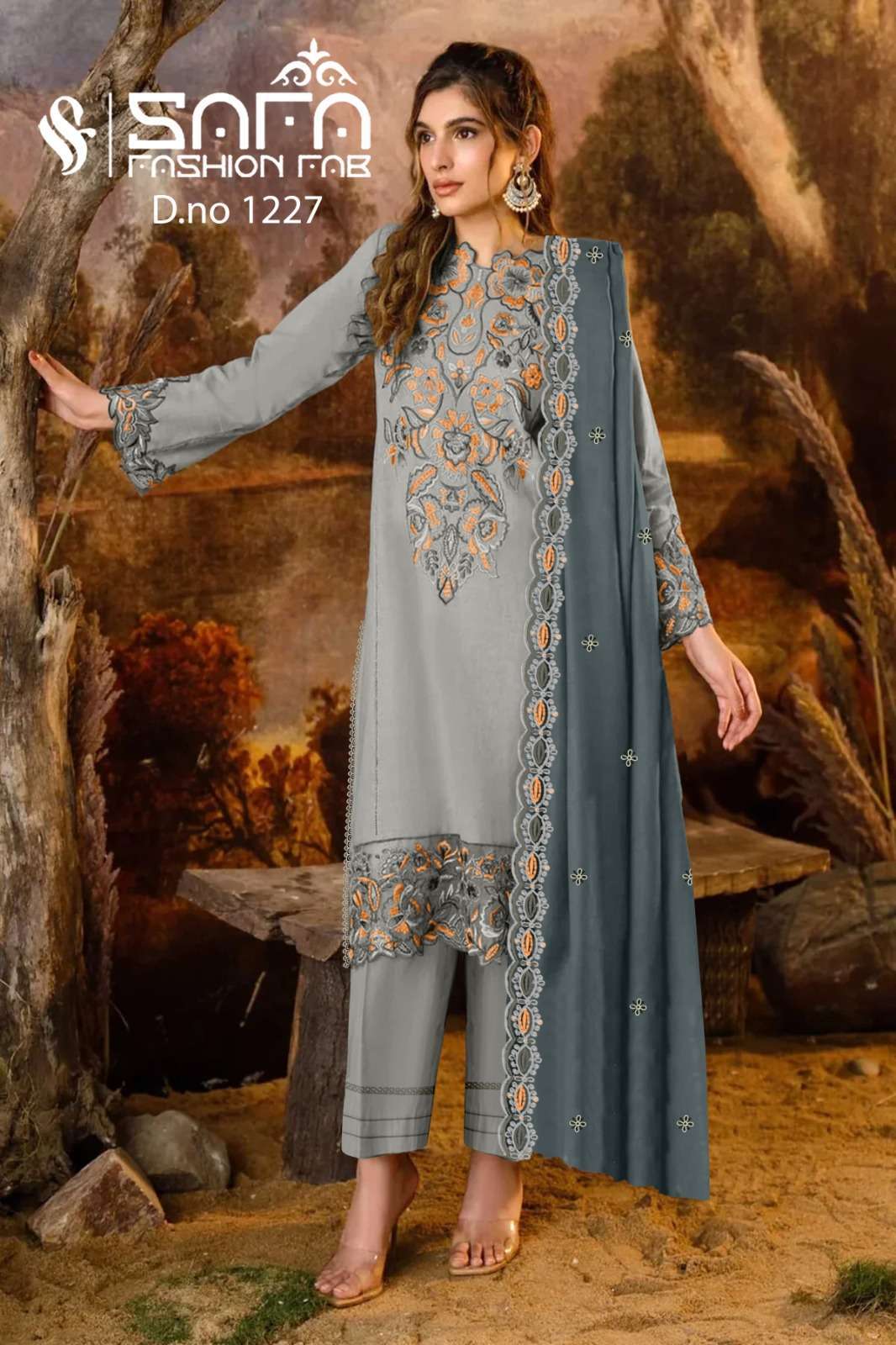 Safa Fashion Fab 1227 Georgette Surat textile market salwar kameez