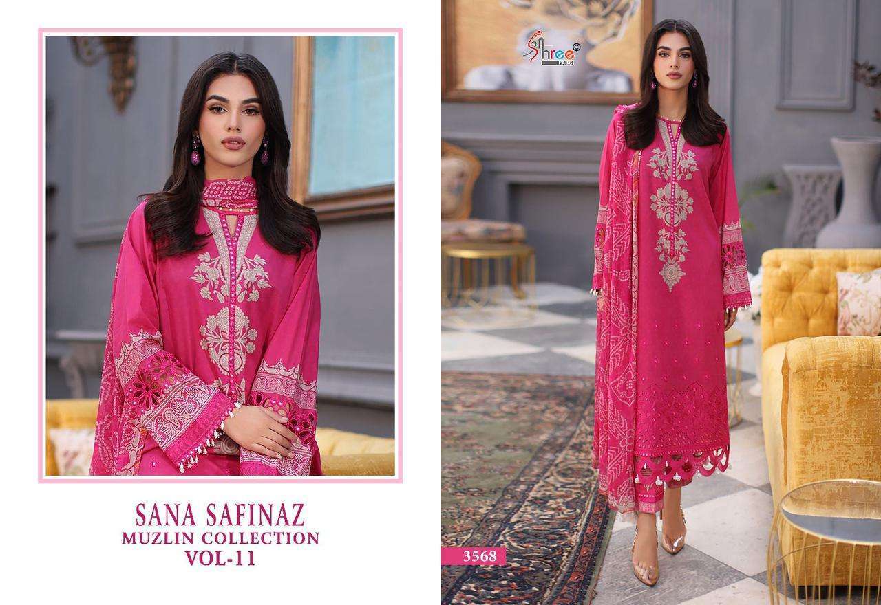 Shree Sana Safinaz Muzlin Vol 11 Chiffon Dupatta Pakistani cotton suits wholesale