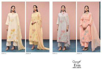Ganga EVIN 2561 Chiffon dress material wholesale in Mumbai