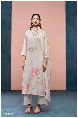 Ganga EVIN 2561 Chiffon dress material wholesale in Mumbai