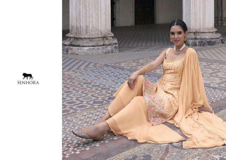 Senhora Ibtida Fux Georgette Designer Wholesale Salwar Kameez market in Mumbai