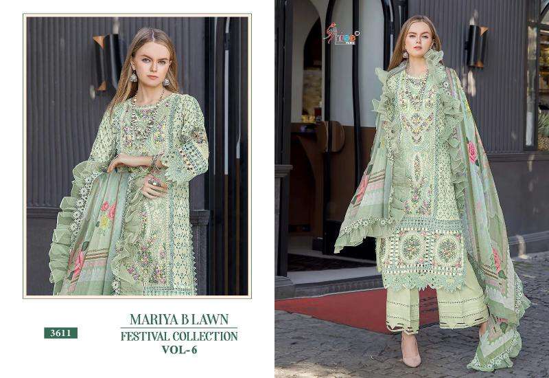Shree Mariya B Lawn Festival Collection Vol 6 Cotton Dupatta Pakistani suits wholesale dealers in Delhi