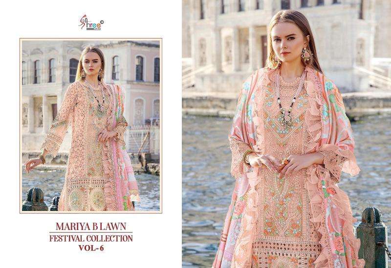 Shree Mariya B Lawn Festival Collection Vol 6 Cotton Dupatta Pakistani suits wholesale dealers in Delhi