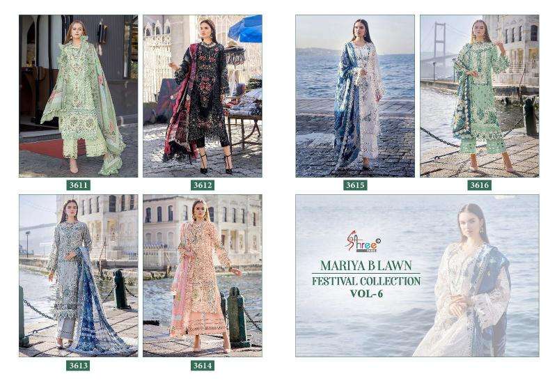 Shree Mariya B Lawn Festival Collection Vol 6 Cotton Dupatta Pakistani suits wholesale dealers in Delhi