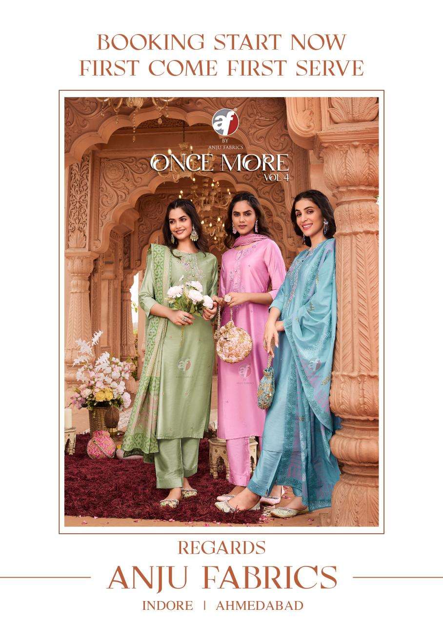 anju G 9876-78 BY ANJU FABRIC PURE TISSUE SHIMMER HANDWORK KURTI PANT