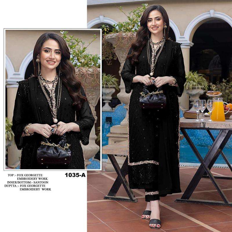 Ct 1035 Georgette Embroidered Designer Salwar Kameez wholesalers in Kolkata