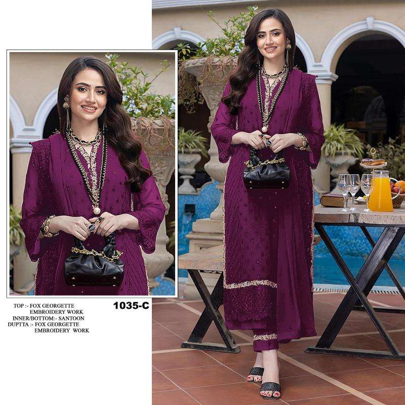 Ct 1035 Georgette Embroidered Designer Salwar Kameez wholesalers in Kolkata