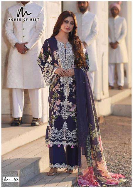 House Of Mist Ghazal Vol 7 Cotton Georgette Dress Material Wholesale
