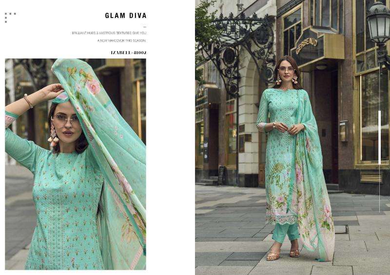 Kesar Izabell Linen Digital Printed Party wear dress materials wholesale