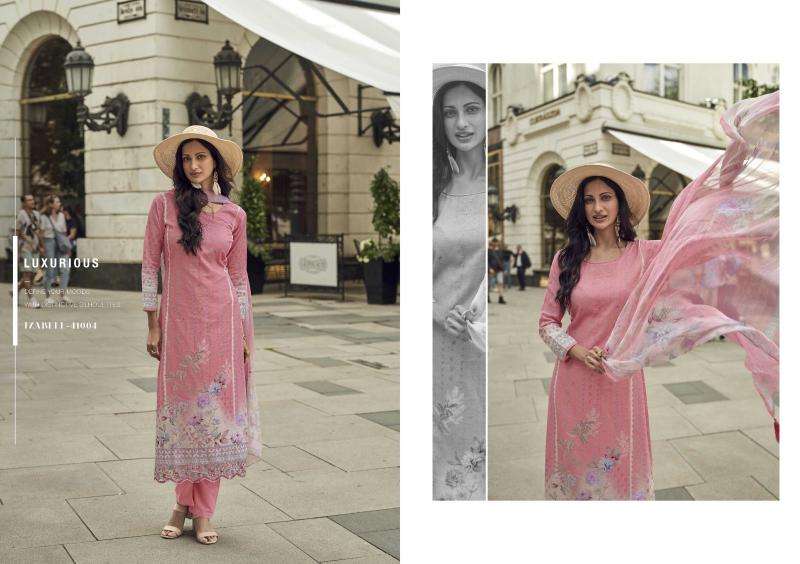Kesar Izabell Linen Digital Printed Party wear dress materials wholesale