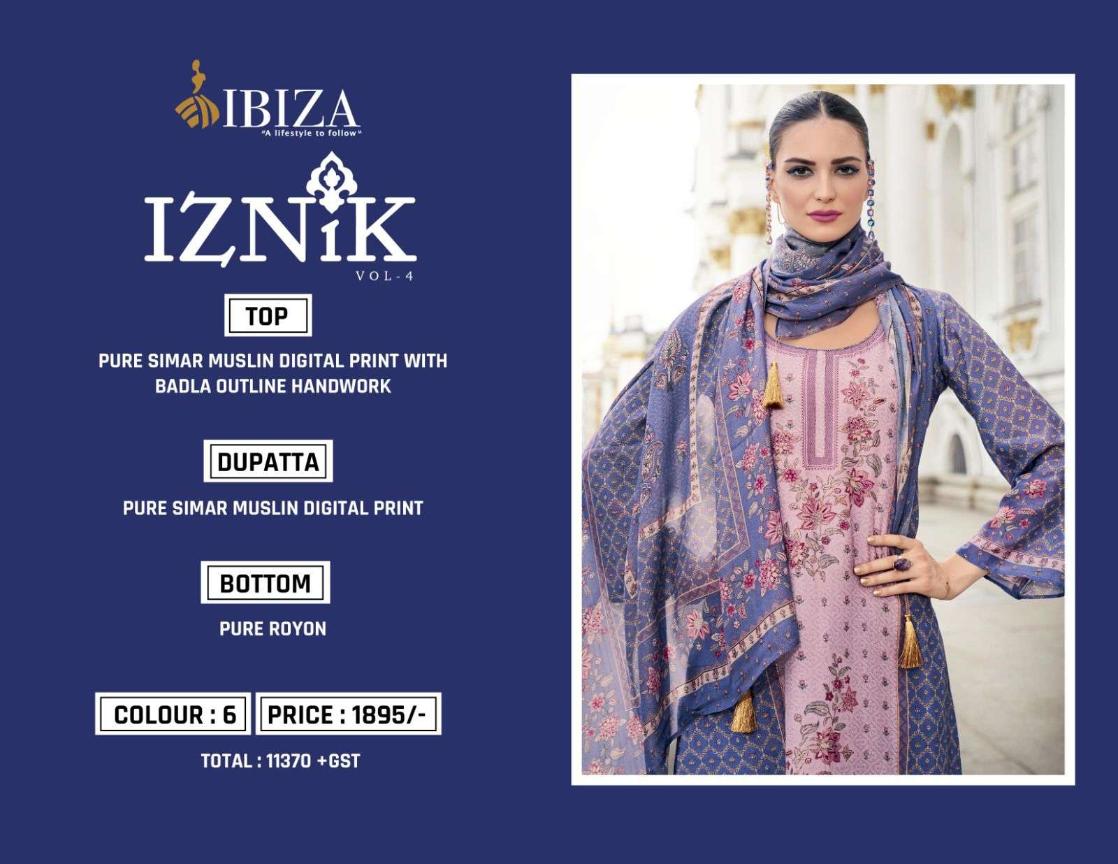 Ibiza Iznik Vol 4 Designer Pakistani suits