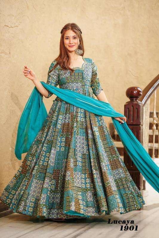 Lucaya vol 19 Printed Gown Wholesale Indian Kurtis