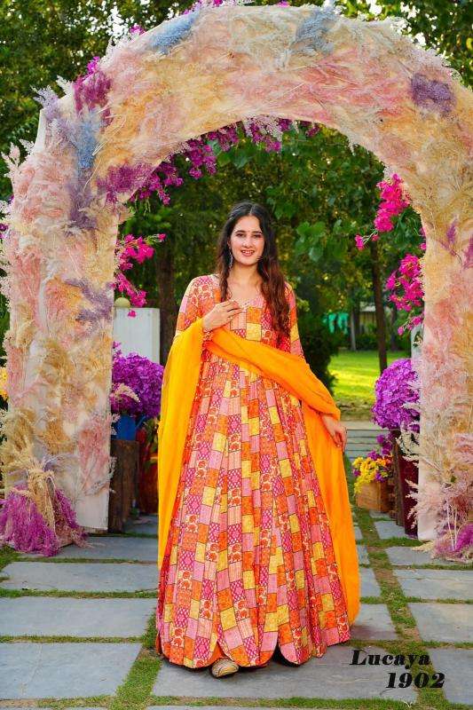 Lucaya vol 19 Printed Gown Wholesale Indian Kurtis