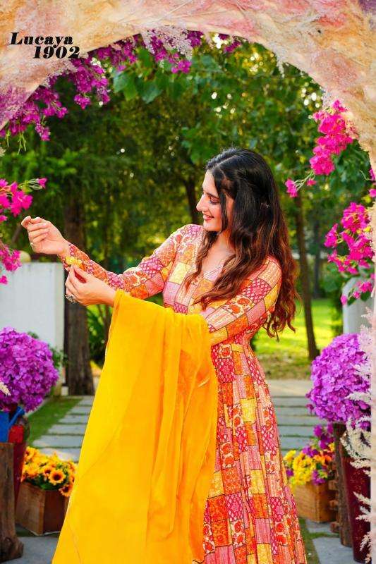 Lucaya vol 19 Printed Gown Wholesale Indian Kurtis