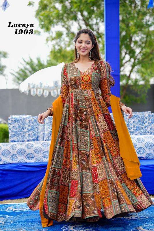 Lucaya vol 19 Printed Gown Wholesale Indian Kurtis