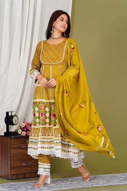 Sabella Reyon Anarkali Kurti manufacturer in Mumbai