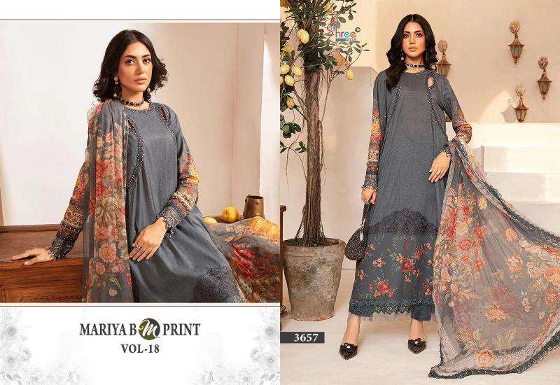 Shree Mariya B M Print Vol 18 pakistani salwar kameez for woman