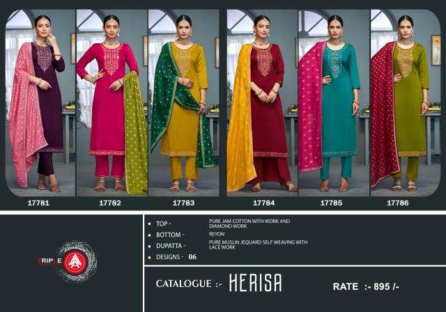 Triple Aaa Herisa Cotton Fancy Dress materials for boutique