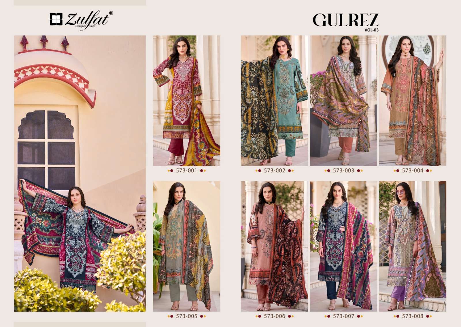 Zulfat Gulrez Vol 3 cotton dress material jaipur