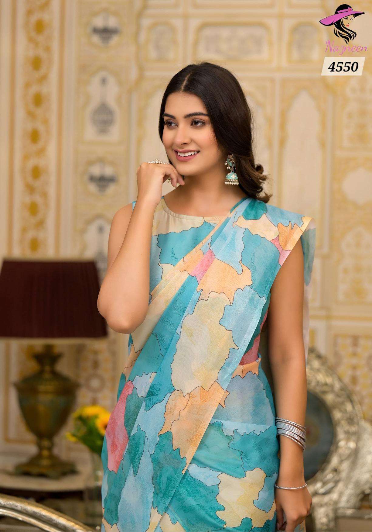 Nazneen Floral Ashwini Georgette Ready To Wear Kolkata saree wholesale market online