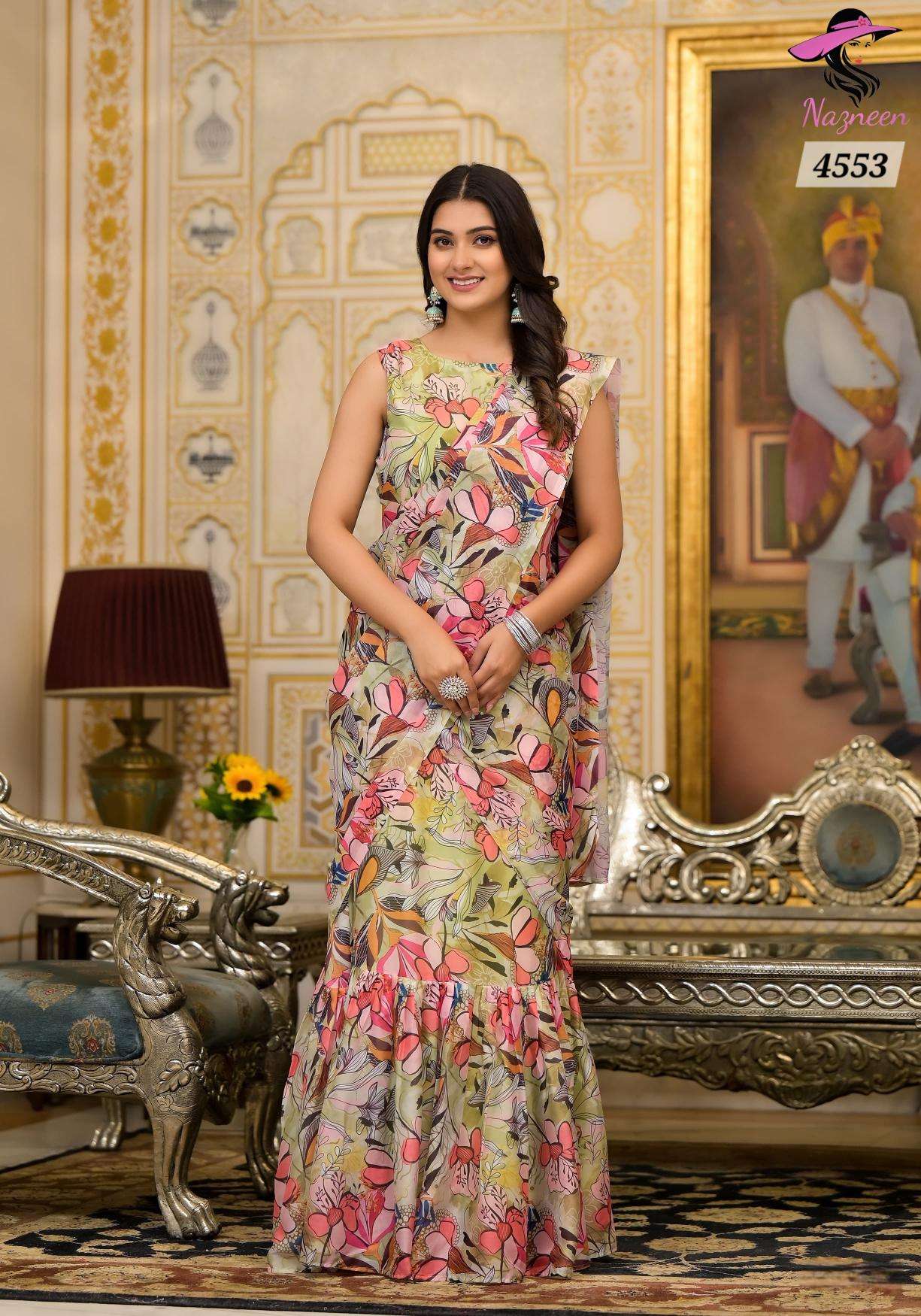 Nazneen Floral Ashwini Georgette Ready To Wear Kolkata saree wholesale market online